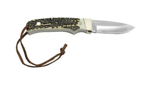 UNCLE HENRY KNIFE STAGLON 2.8" BLADE W/LEATHER SHEATH