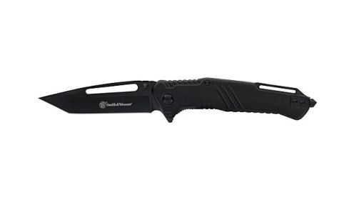 S&W KNIFE EXTREME OPS 3" TANTO W/GLASS BREAKER BLACK/BLACK
