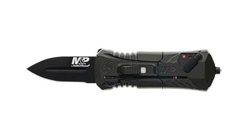 S&W KNIFE M&P OTF 1.9" AUS-8 SPEAR POINT W/SAFETY BLACK