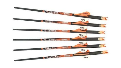 RAVIN XBOW ARROW CARBON W/2" OFFSET VANES 400GR .003" 6PK*