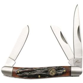 Roper Knife Stockman Chaparral Series - Brown Bone 3 Blades 2.5In