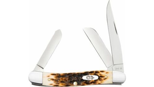 CASE KNIVES AMBER BONE PEACH (Option: SEED JIG MEDIUM STOCKMAN)