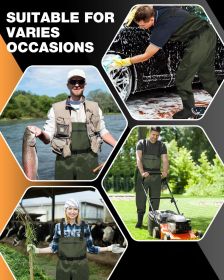 Fishing Waders For Men & Women, Waterproof 2-Ply Nylon PVC Chest Wader With Boots For Outdoor (Option: M12)